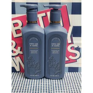 BBW White Oak & Vanilla Cleansing Gel Hand Soap w. Natural Essential Oils 2 Pack